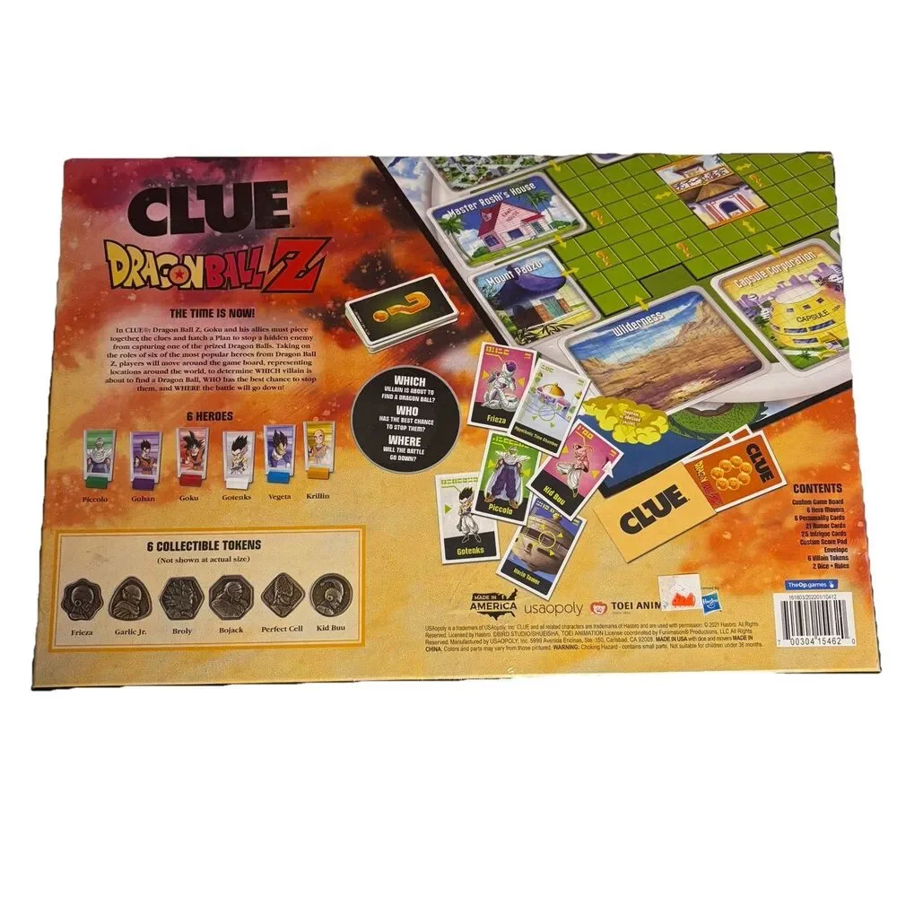 Dragonball Z Clue Classic Mystery Board Game USAopoly Hasbro TV Show Dragon Ball